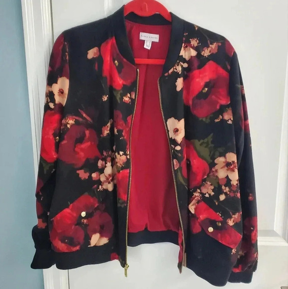 Susan Graver Floral Bomber Jacket - Picture 6 of 8
